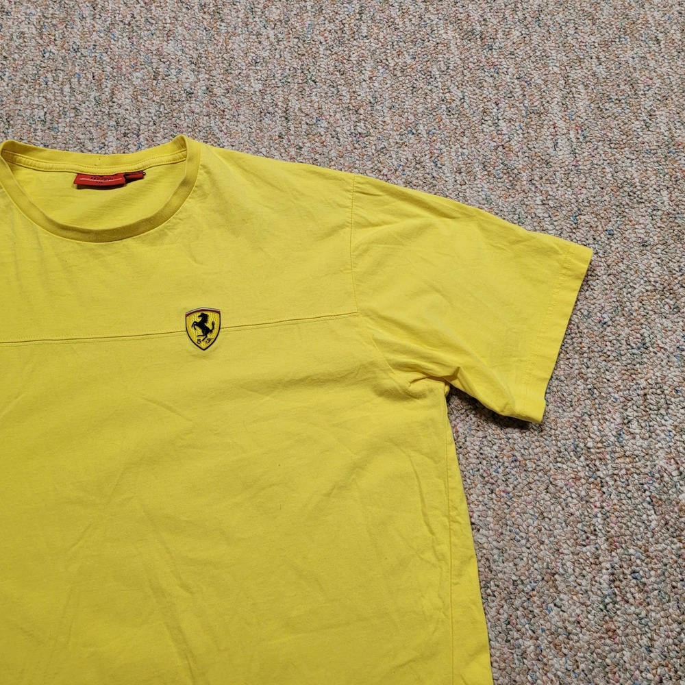 Ferrari Mens Yellow Short Sleeve Scuderia Shield Logo Racing T-Shirt XXL - Picture 6 of 16